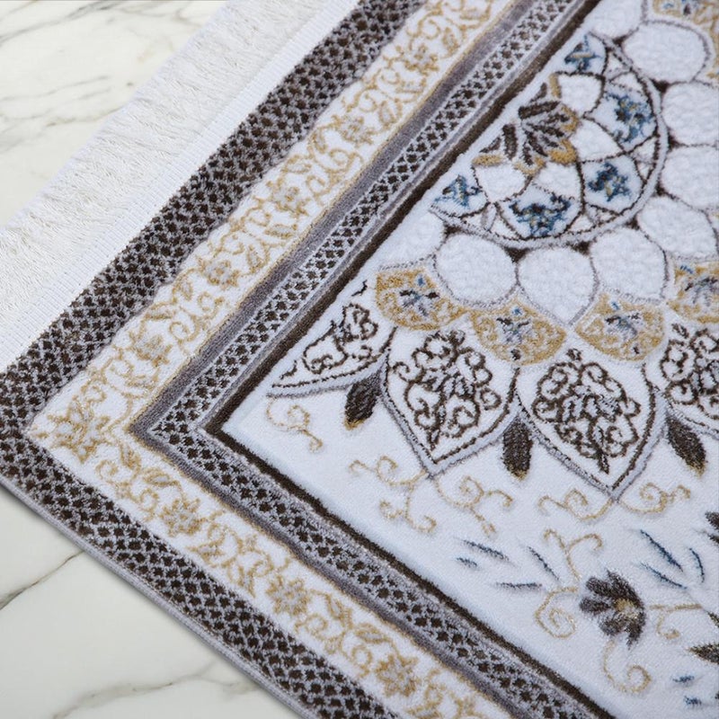 Melen Turkish prayer rug - prostration - brown - cream - Image 2